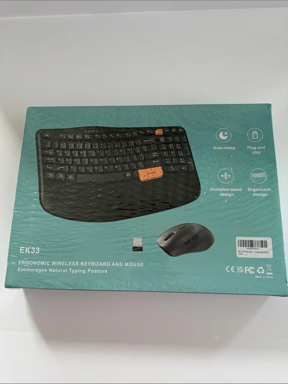 RECCAZR || Ergonomic Wireless Keyboard with Orange Accent Keys